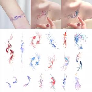 幸运锦鲤金鱼彩色纹身贴