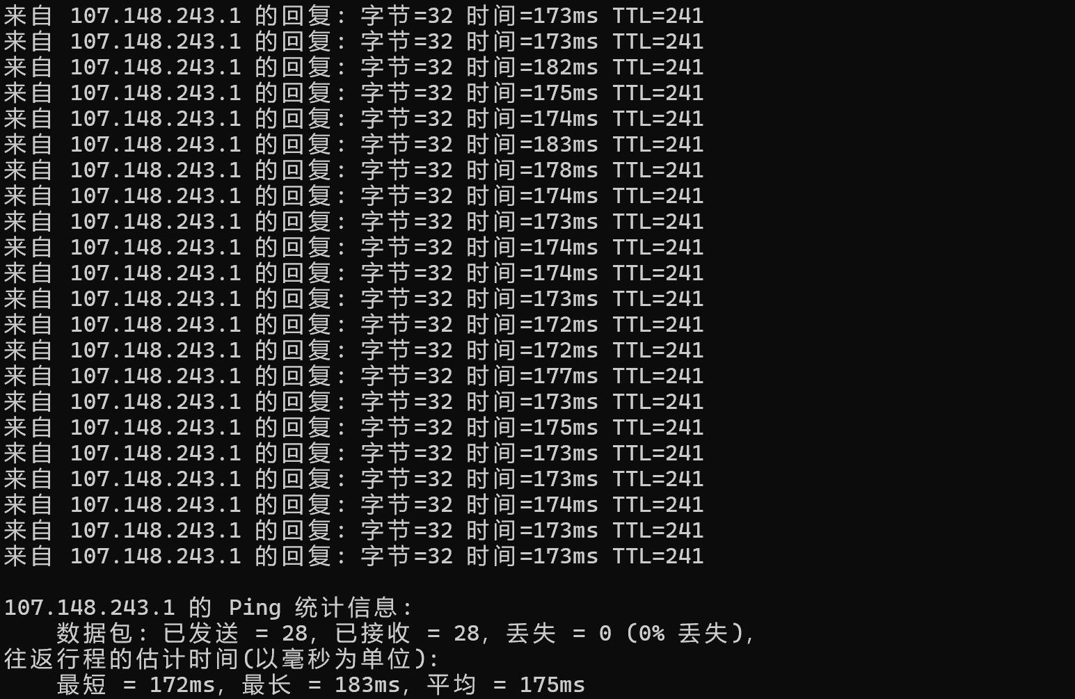 F7CLOUD美国独立服务器 - 本地Ping平均延迟测试